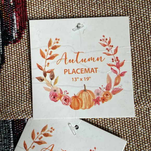 NWT set of 4 Autumn placemats. 13”x18”. Beautiful red truck pattern! - Picture 2 of 3